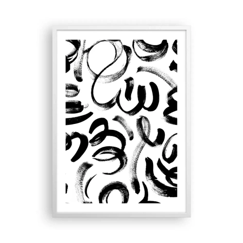 Poster în ramă albă - Negru pe alb - 50x70 cm