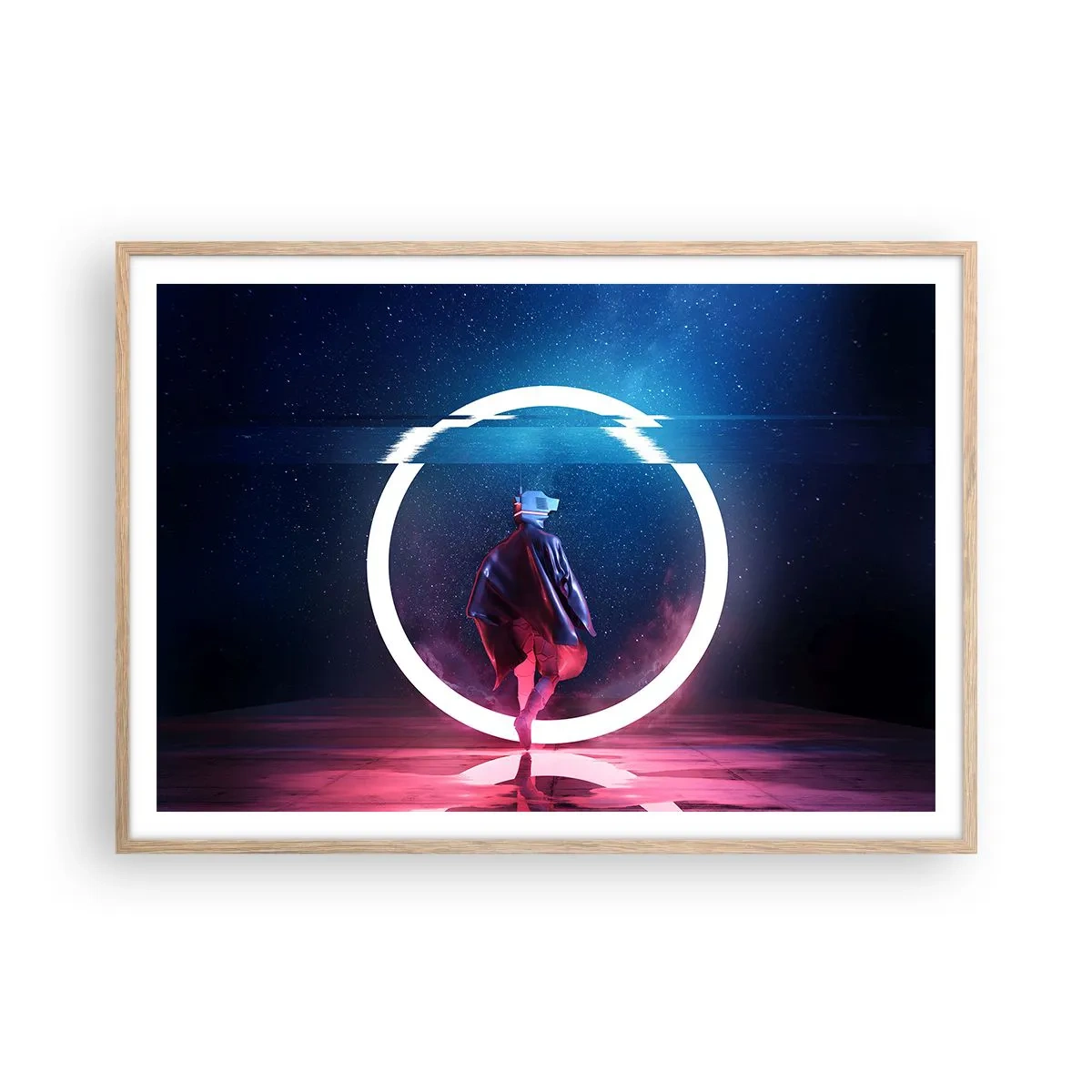 Poster în ramă de stejar deschis - Între lumi - 100x70 cm