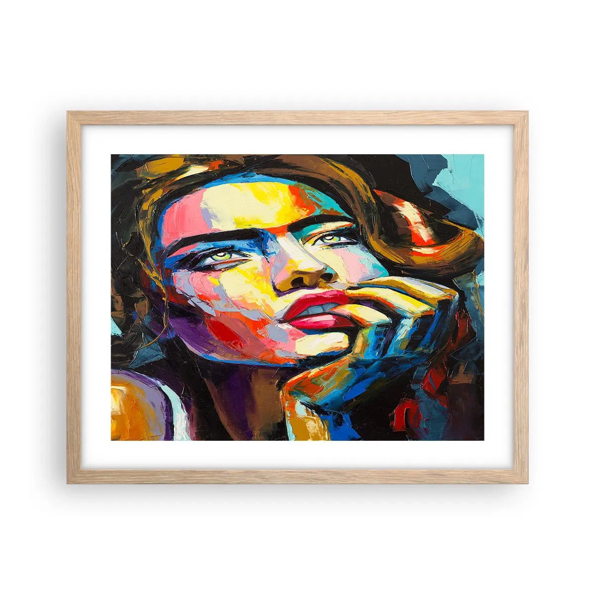 Poster în ramă de stejar deschis - Visele ca niște păsări se înalță pe cer - 50x40 cm