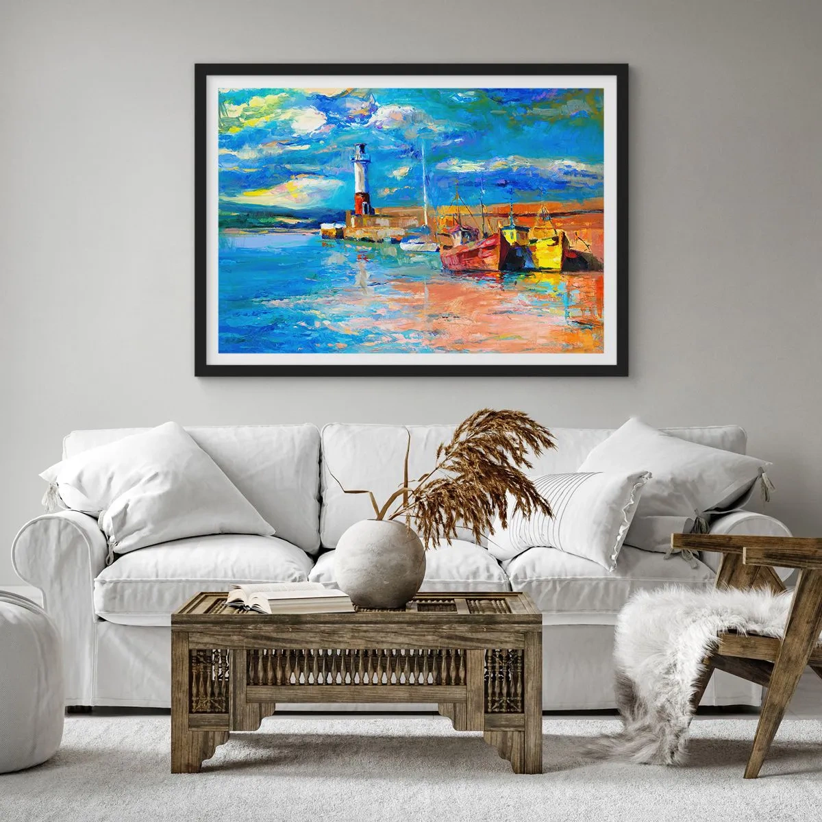 Poster în ramă neagră - După-amiază în golful de curcubeu - 91x61 cm