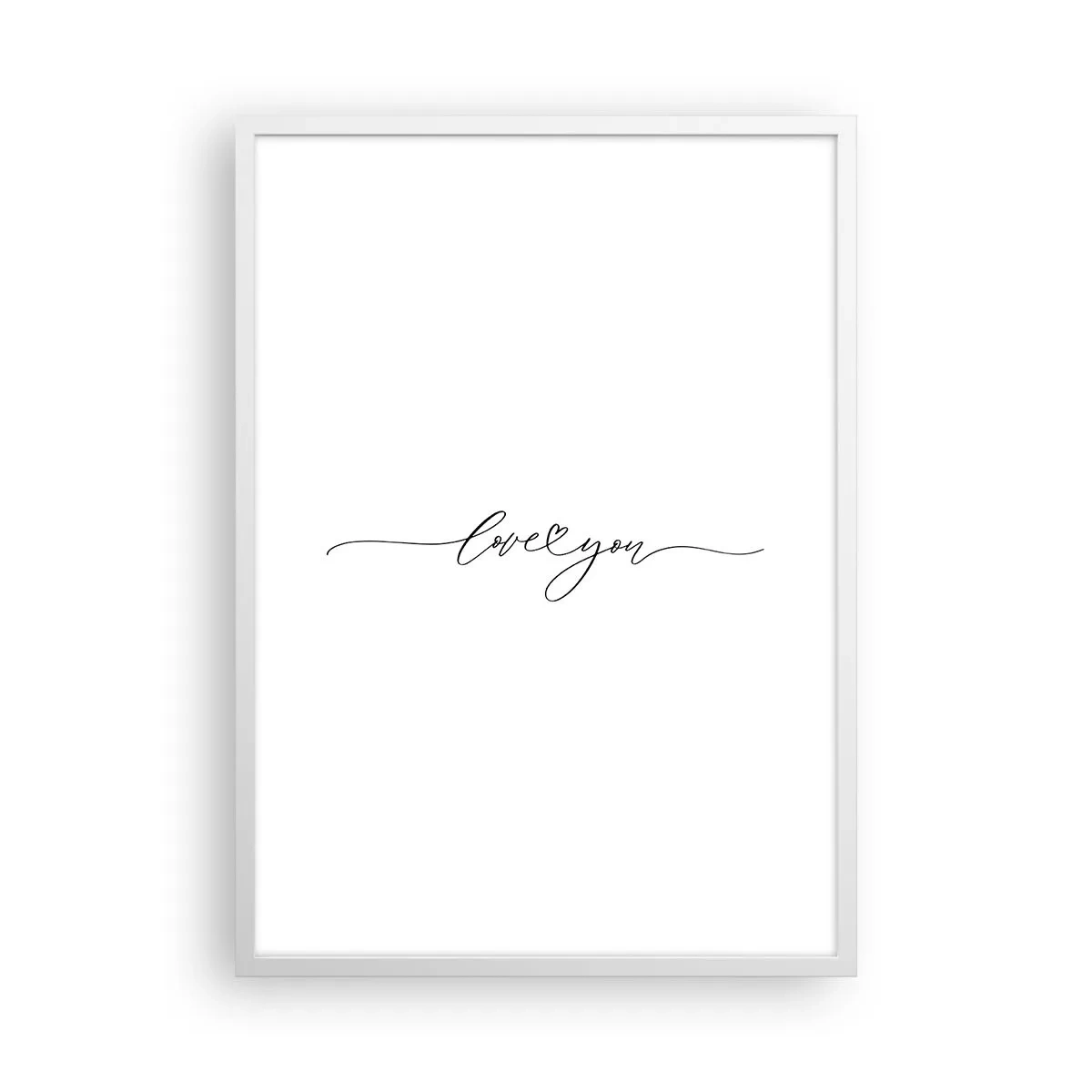 Poster în ramă albă - Negru pe alb - 50x70 cm