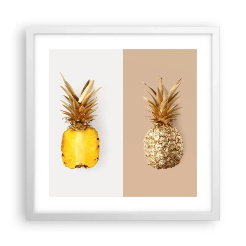Poster în ramă albă - Ananas de împărțit - 40x40 cm