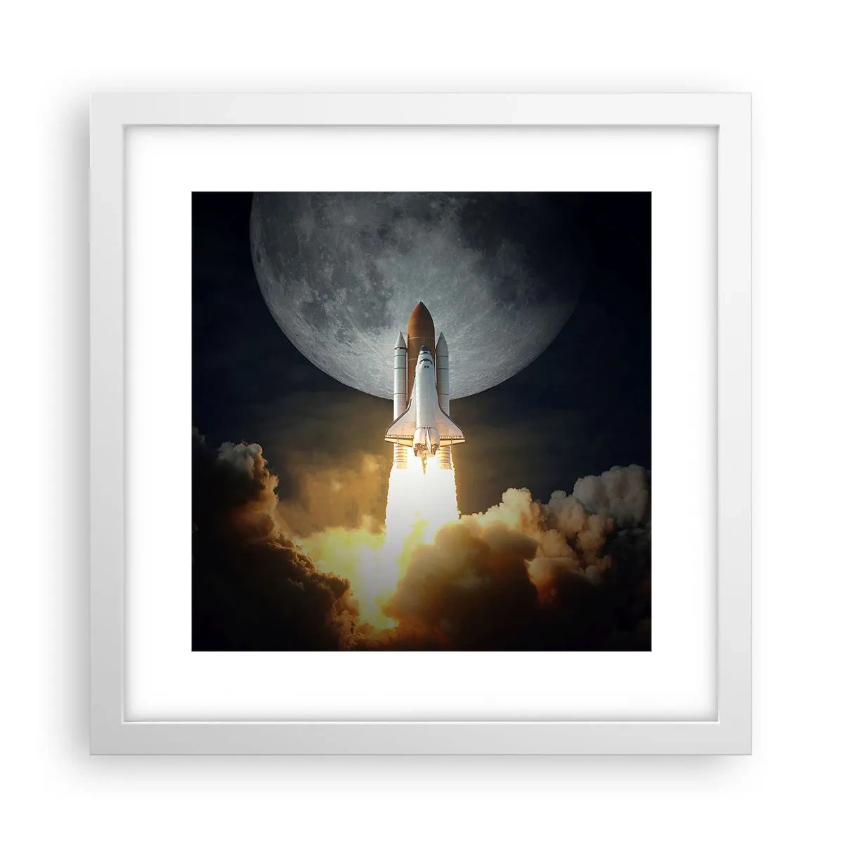 Poster în ramă albă - Începutul unei aventuri nepământene - 30x30 cm