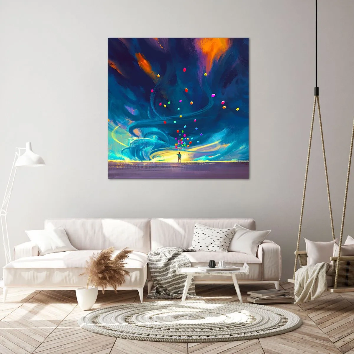 Tablou pe pânză - Pe un vânt albastru - 60x60 cm