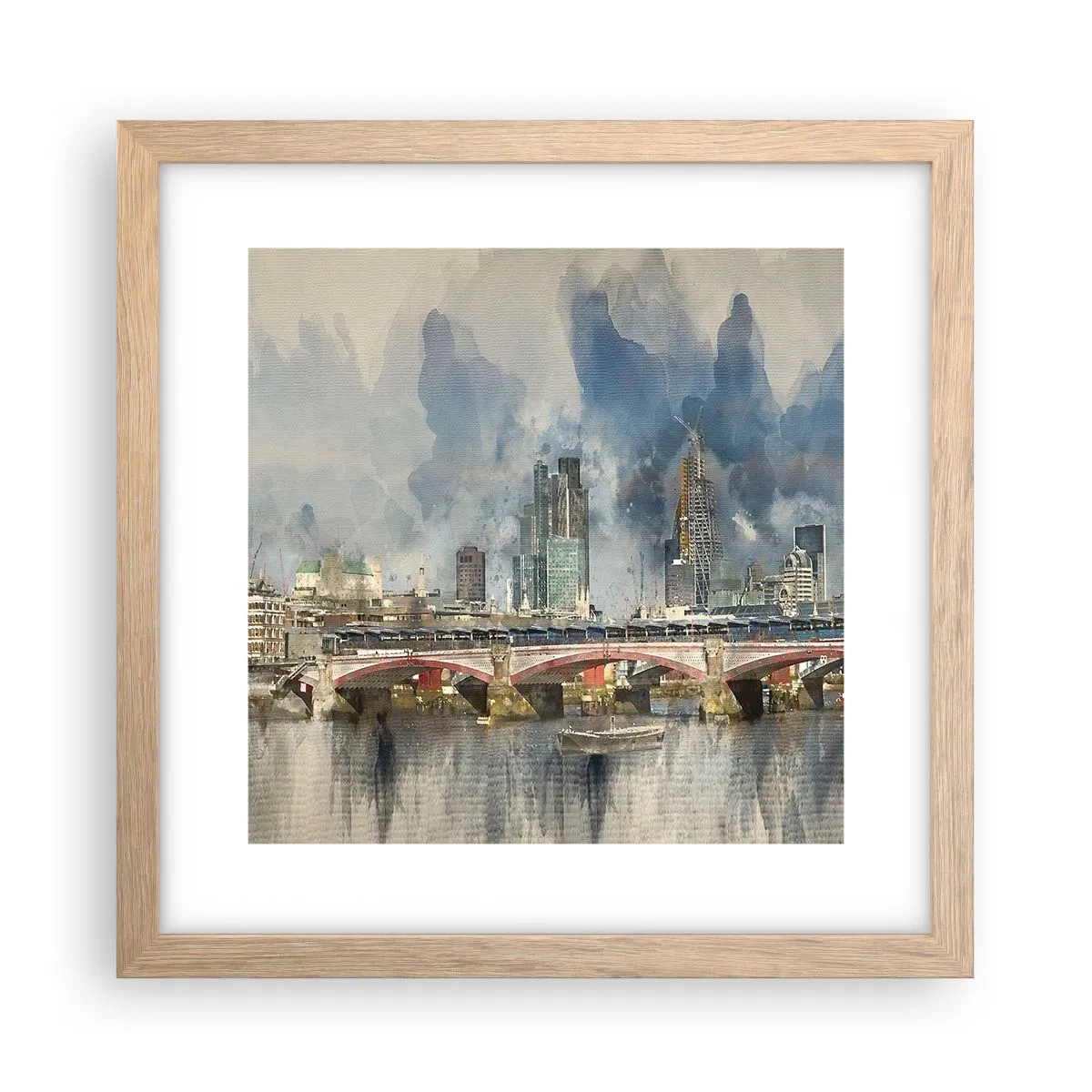 Poster în ramă de stejar deschis - Londra în toată splendoarea ei - 30x30 cm