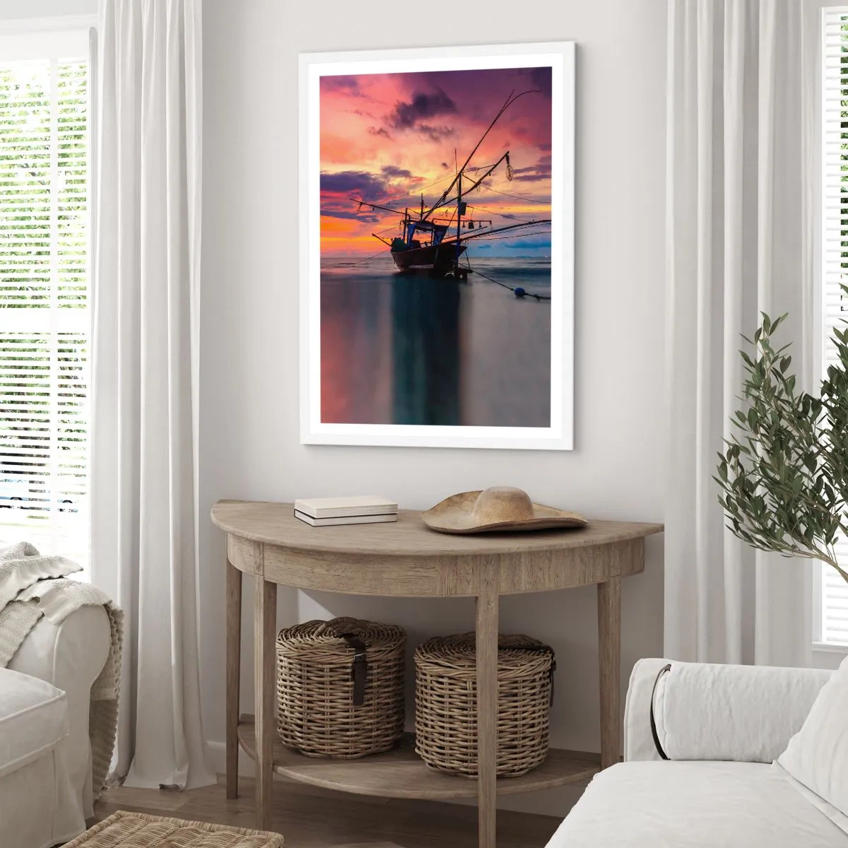 Poster în ramă albă - O seară exotică - 70x100 cm