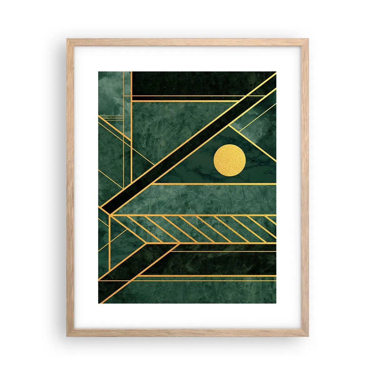 Poster în ramă de stejar deschis - Dinamica aurului și a azurului - 40x50 cm