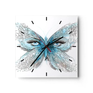 Ceas de perete - Ceas pe sticlă - Polyommatus eros - 30x30 cm