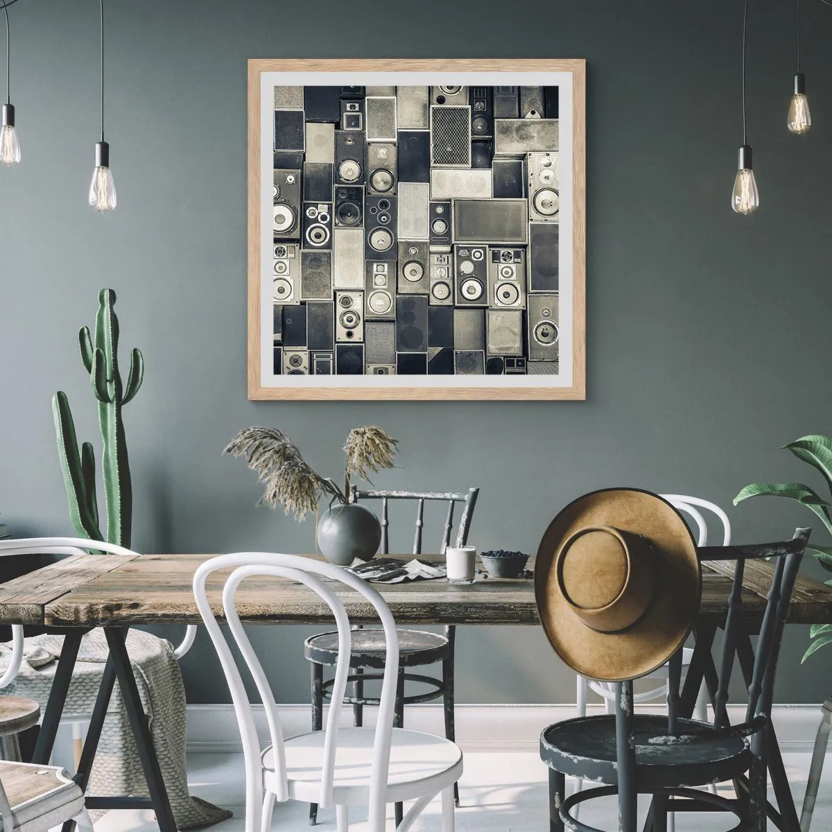 Poster în ramă de stejar deschis - Și totul este în regulă - 60x60 cm