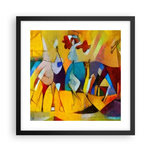 Poster în ramă neagră - Soare - viață - bucurie - 40x40 cm