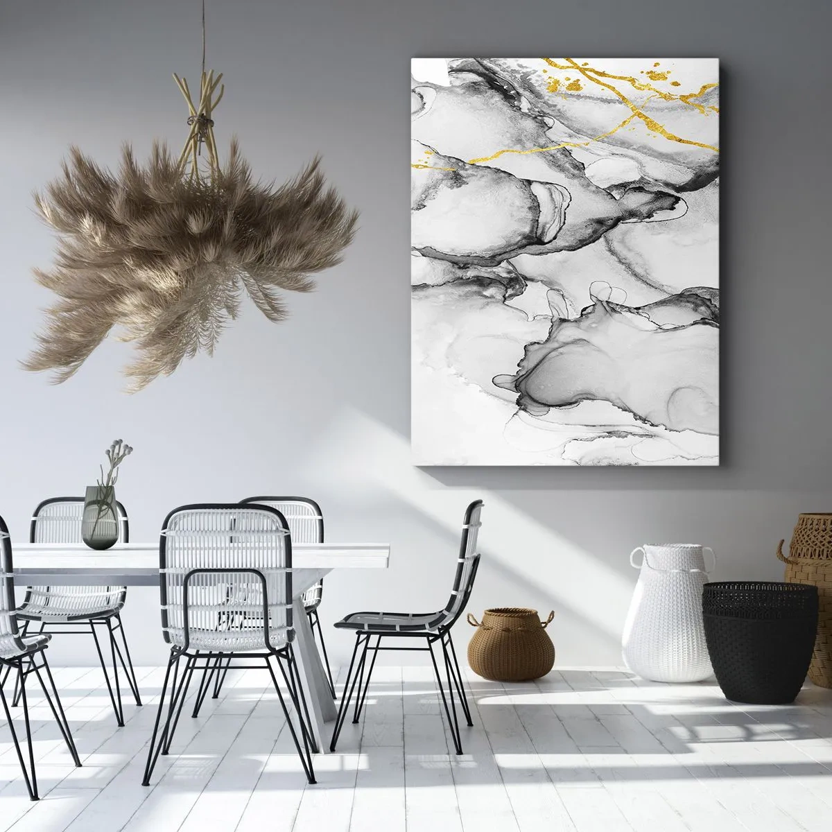 Tablou pe pânză - Compoziție cu motiv auriu - 50x70 cm