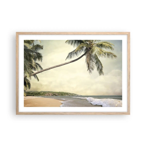 Poster în ramă de stejar deschis - Vis tropical - 70x50 cm