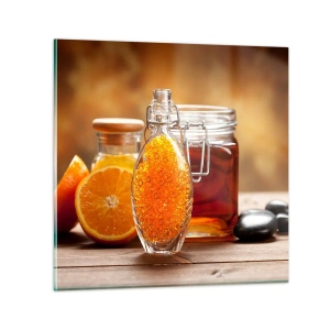 Tablou pe sticlă - Gust și aromă de soare - 40x40 cm
