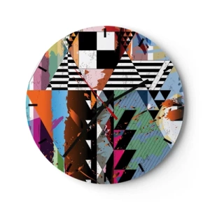 Ceas de perete - Ceas pe sticlă - Geometric și organic - 40x40 cm