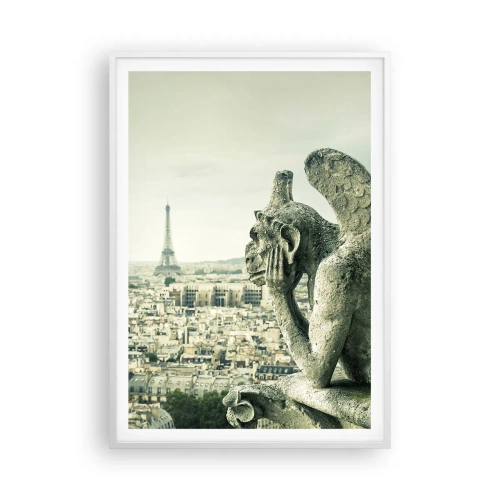 Poster în ramă albă - La taclale pariziene - 70x100 cm