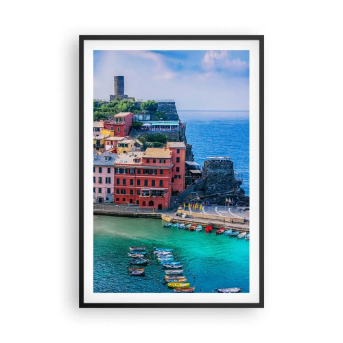Poster în ramă neagră - Orașul mediteraneean magic - 61x91 cm
