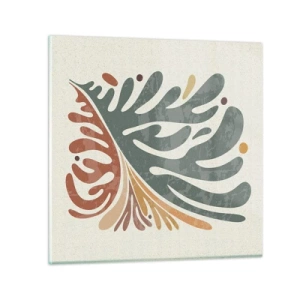 Tablou pe sticlă - Frunză multicoloră - 50x50 cm