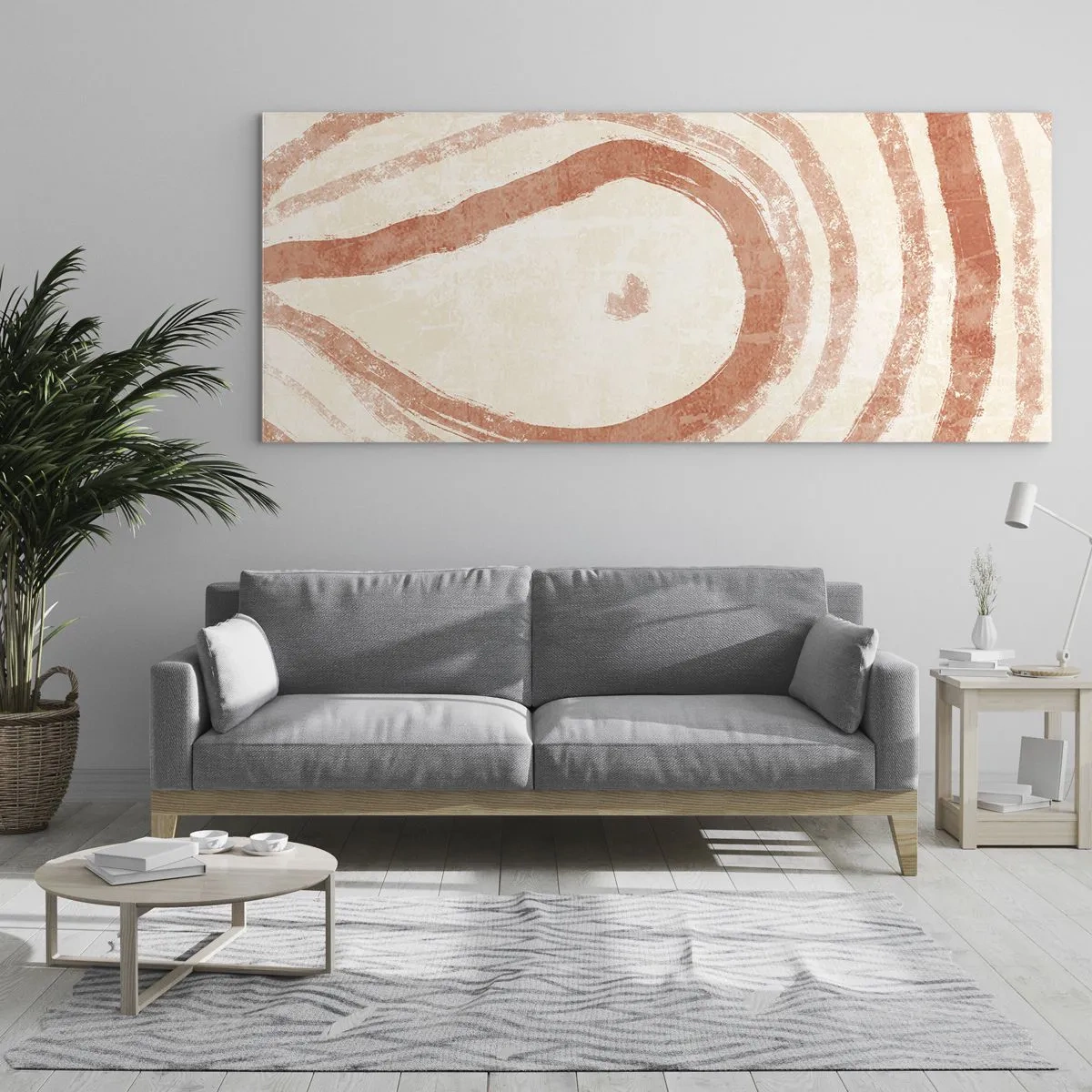 Tablou pe sticlă - Cercuri de corali - compoziție - 140x50 cm