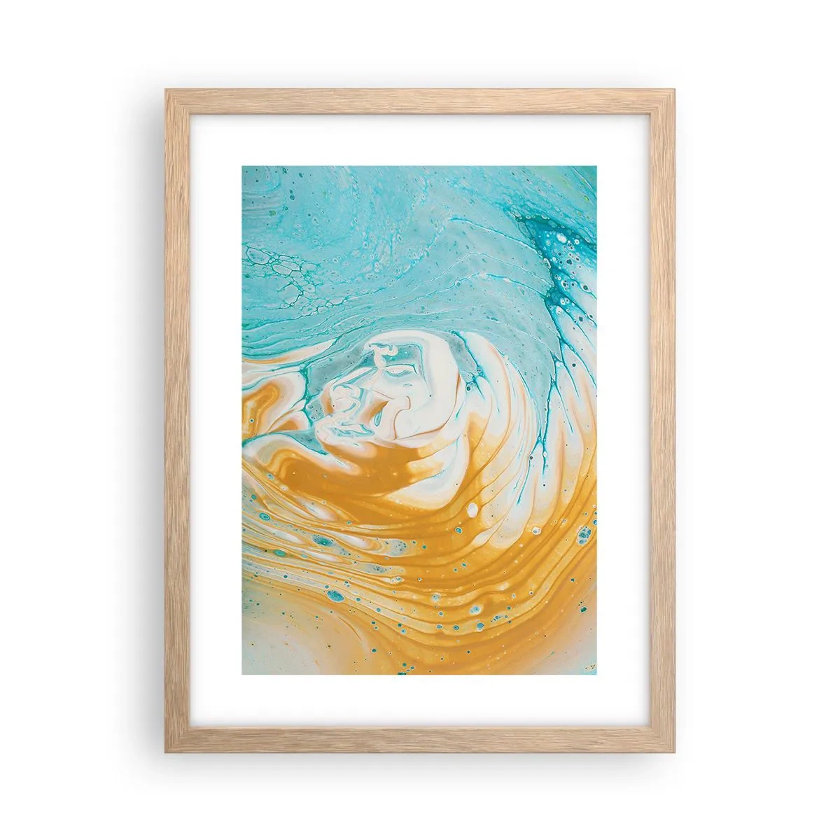 Poster în ramă de stejar deschis - Vârtej de pastel - 30x40 cm