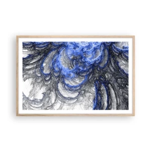 Poster în ramă de stejar deschis - Nașterea unui val - 91x61 cm