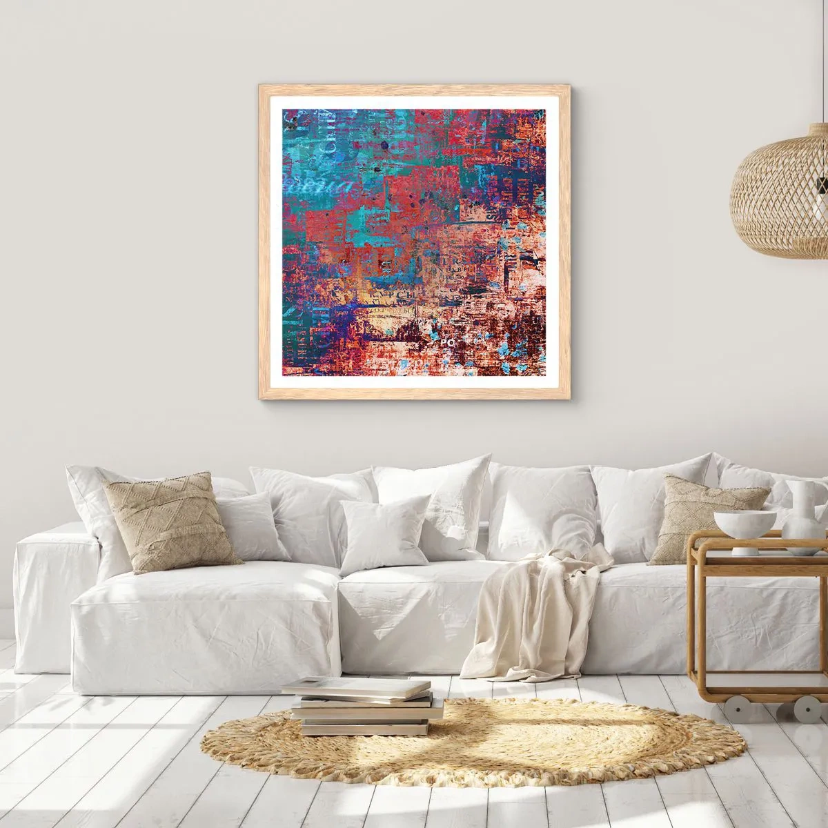 Poster în ramă de stejar deschis - Memorie și uitare - 60x60 cm