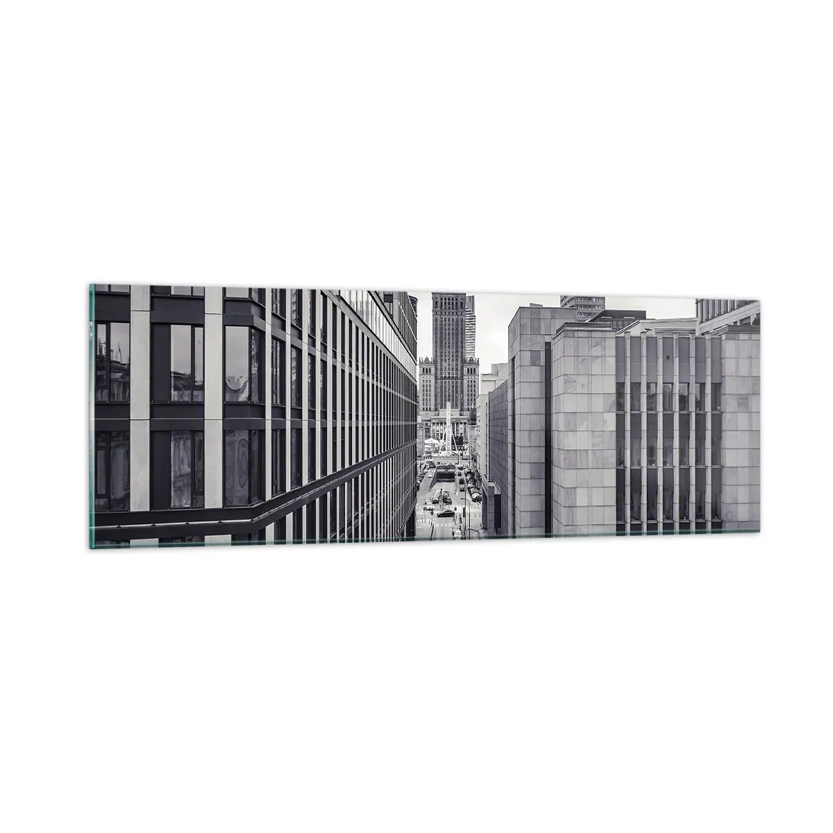 Tablou pe sticlă - Vale citadină din Varșovia - 90x30 cm