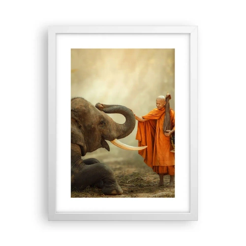 Poster în ramă albă - Întâlnire în călătorie - 30x40 cm