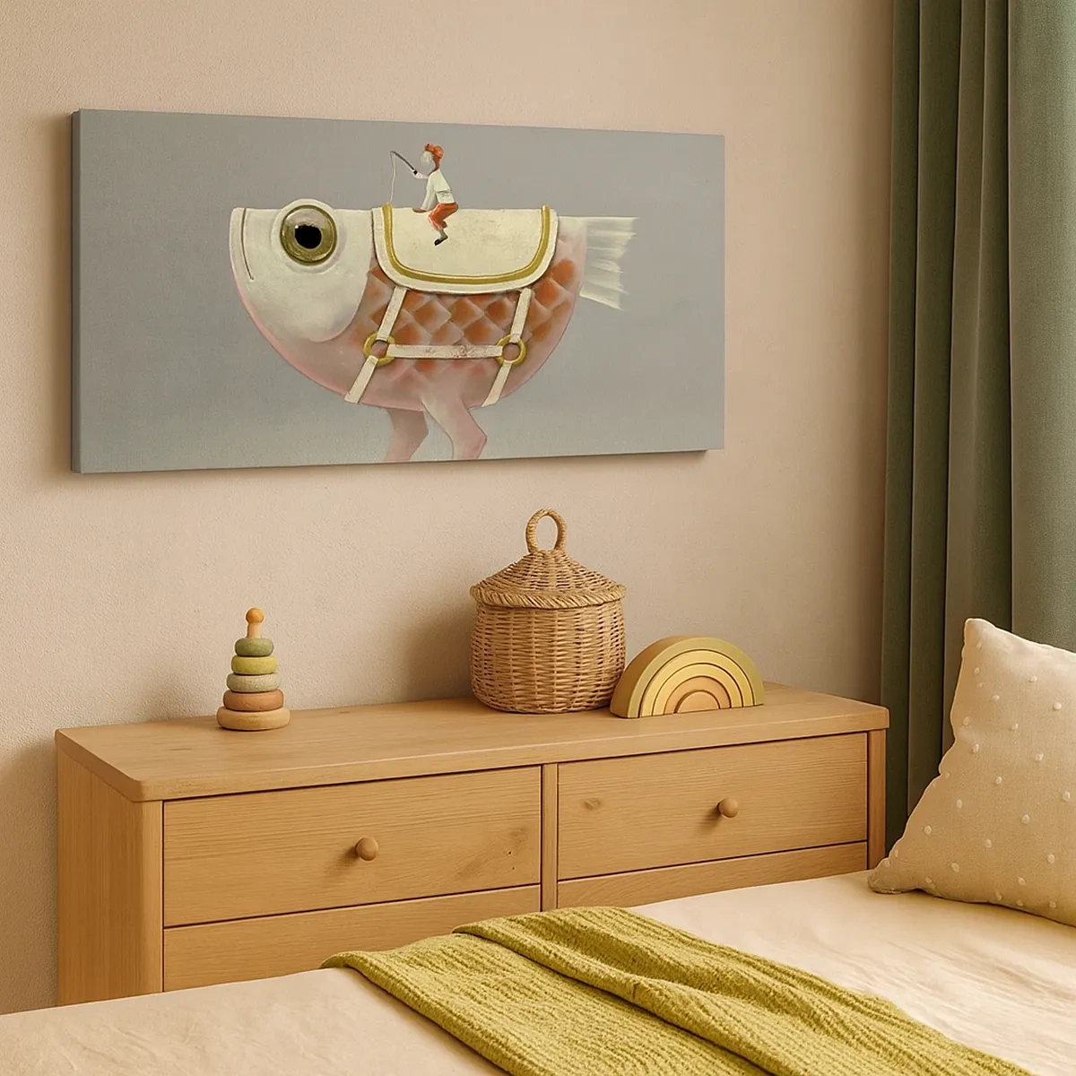 Tablou pe pânză - Călărețul Pescărel - 30x30 cm