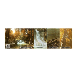 Mostră tapet Premium Sand - Cascadă în parc - Peisaj, Cascadă, pădure - 100x30 cm