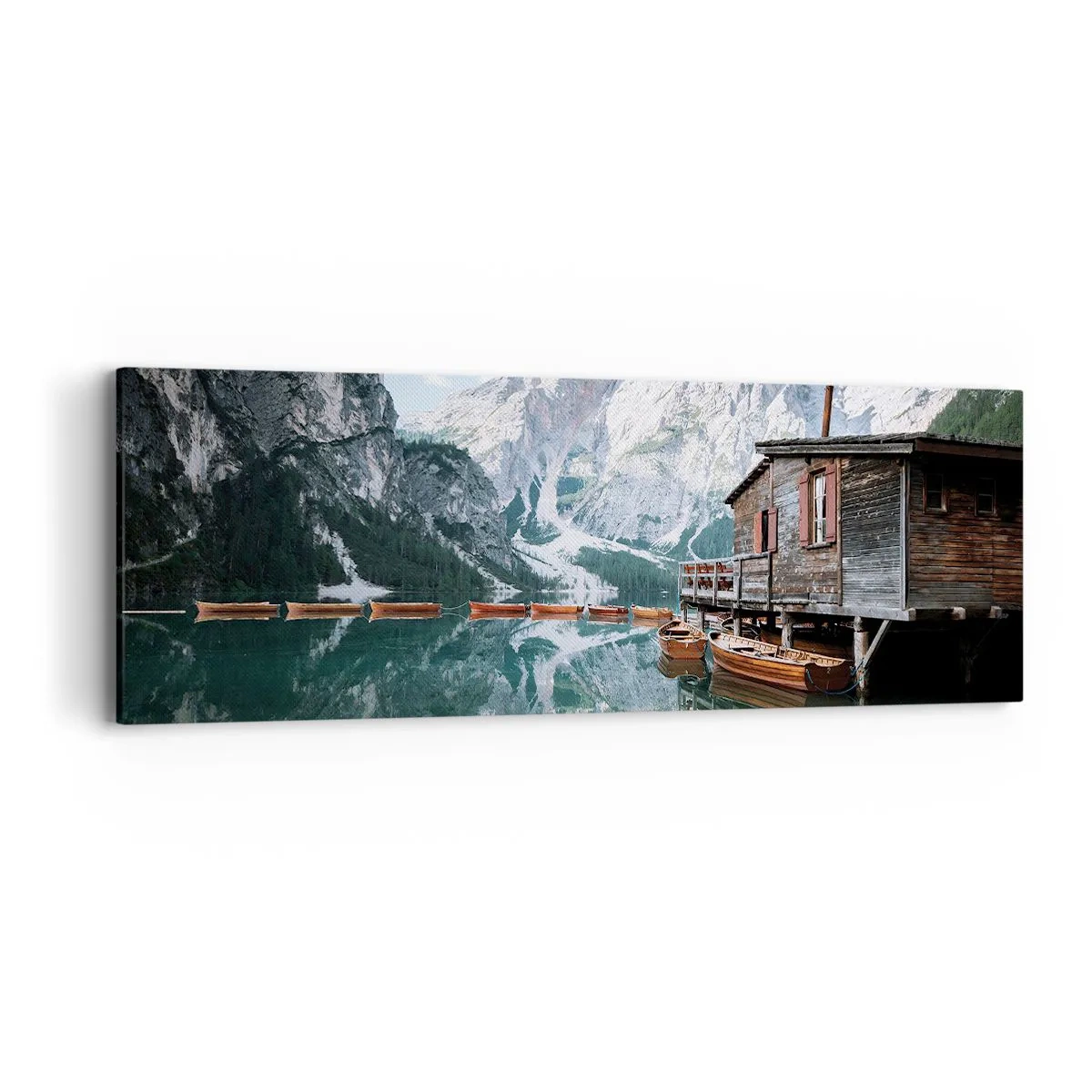 Tablou pe pânză - Dimineață cristalină de munte - 90x30 cm