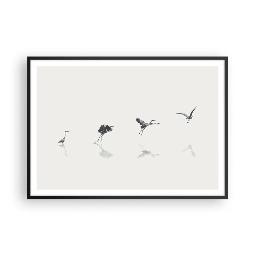 Poster în ramă neagră - Patru pași simpli - 100x70 cm