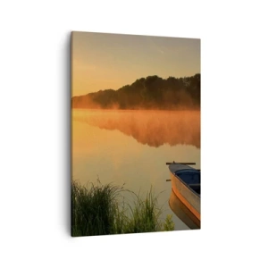 Tablou pe pânză - Răsăritul soarelui peste apă ca un strat de oglindă - 50x70 cm
