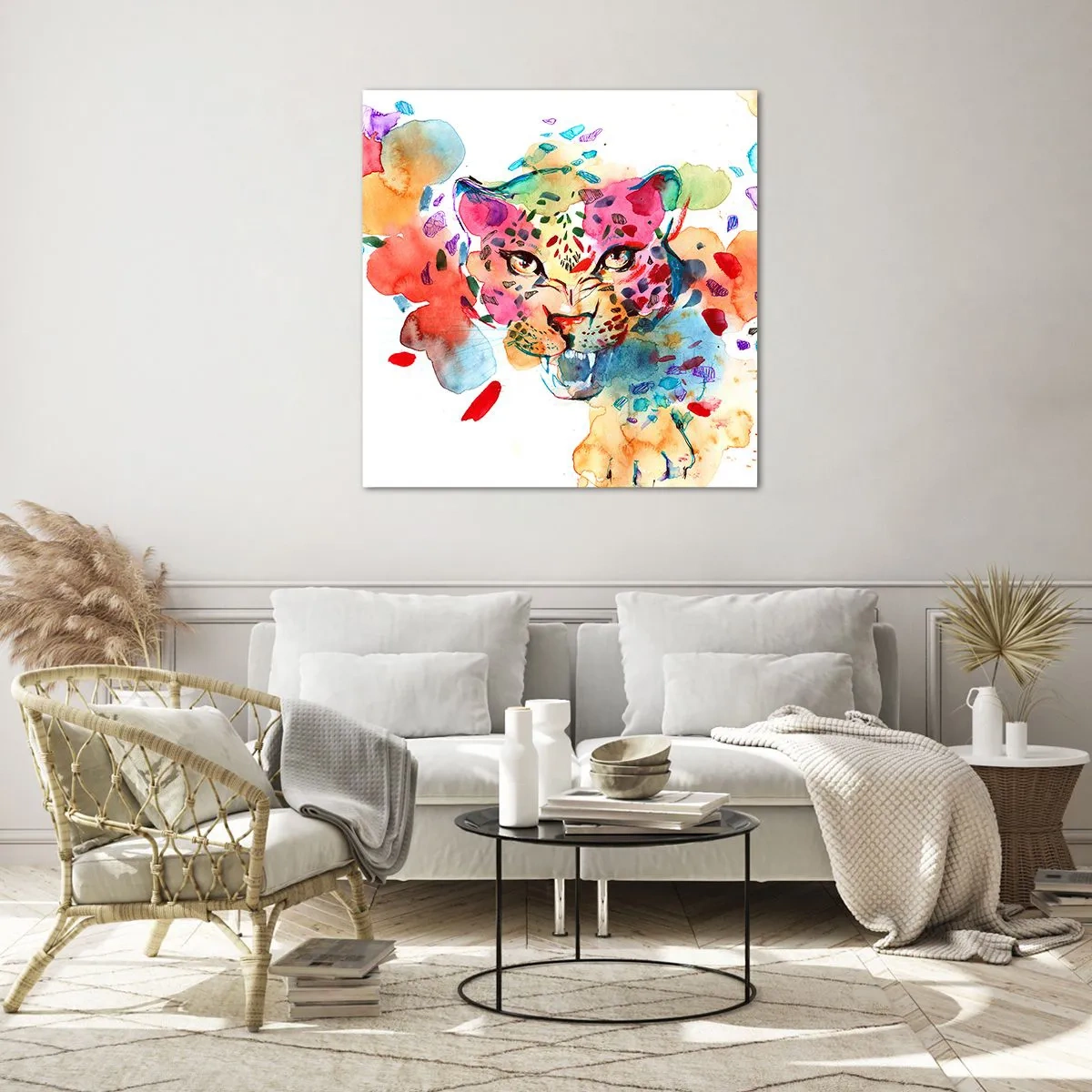 Tablou pe sticlă - Frumoasa și bestia - 30x30 cm