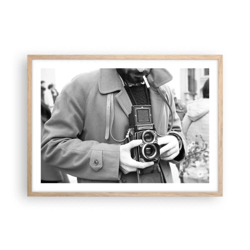 Poster în ramă de stejar deschis - În stilul retro - 70x50 cm