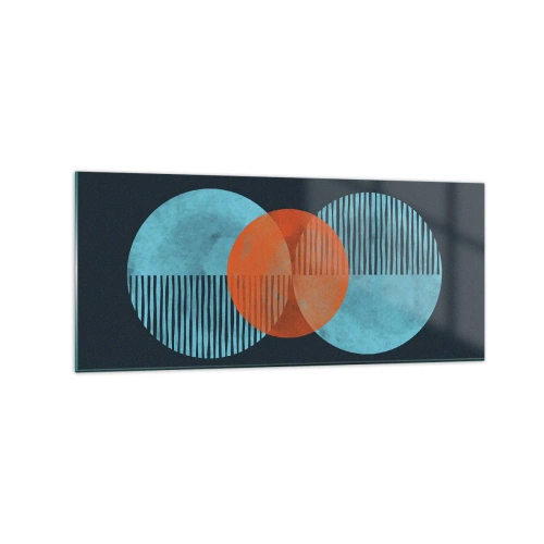 Tablou pe sticlă - Compoziție simetrică - 120x50 cm