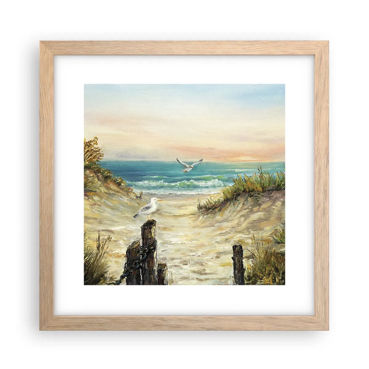 Poster în ramă de stejar deschis - Retragere fără vânt - 30x30 cm