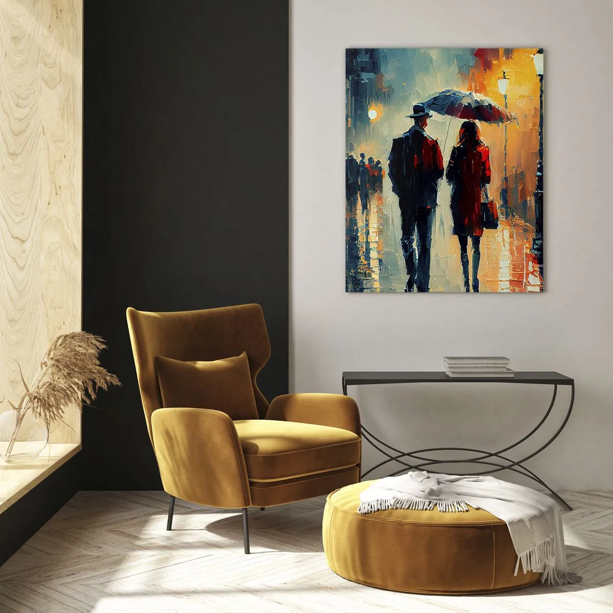 Tablou pe sticlă - Poveste de dragoste urbană - 50x70 cm