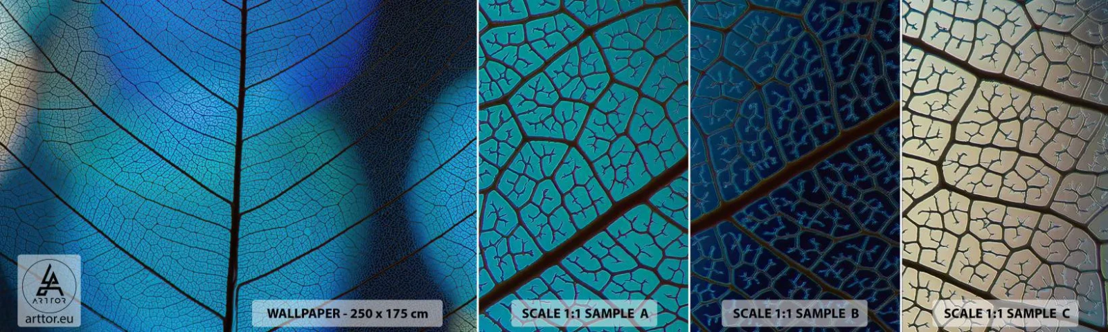 Mostră tapet autocolant Deluxe Sticker - Construcție de finețe - Frunze, Natură, Plantă - 100x30 cm