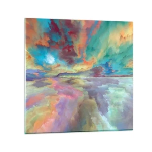 Tablou pe sticlă - Două ceruri - 30x30 cm