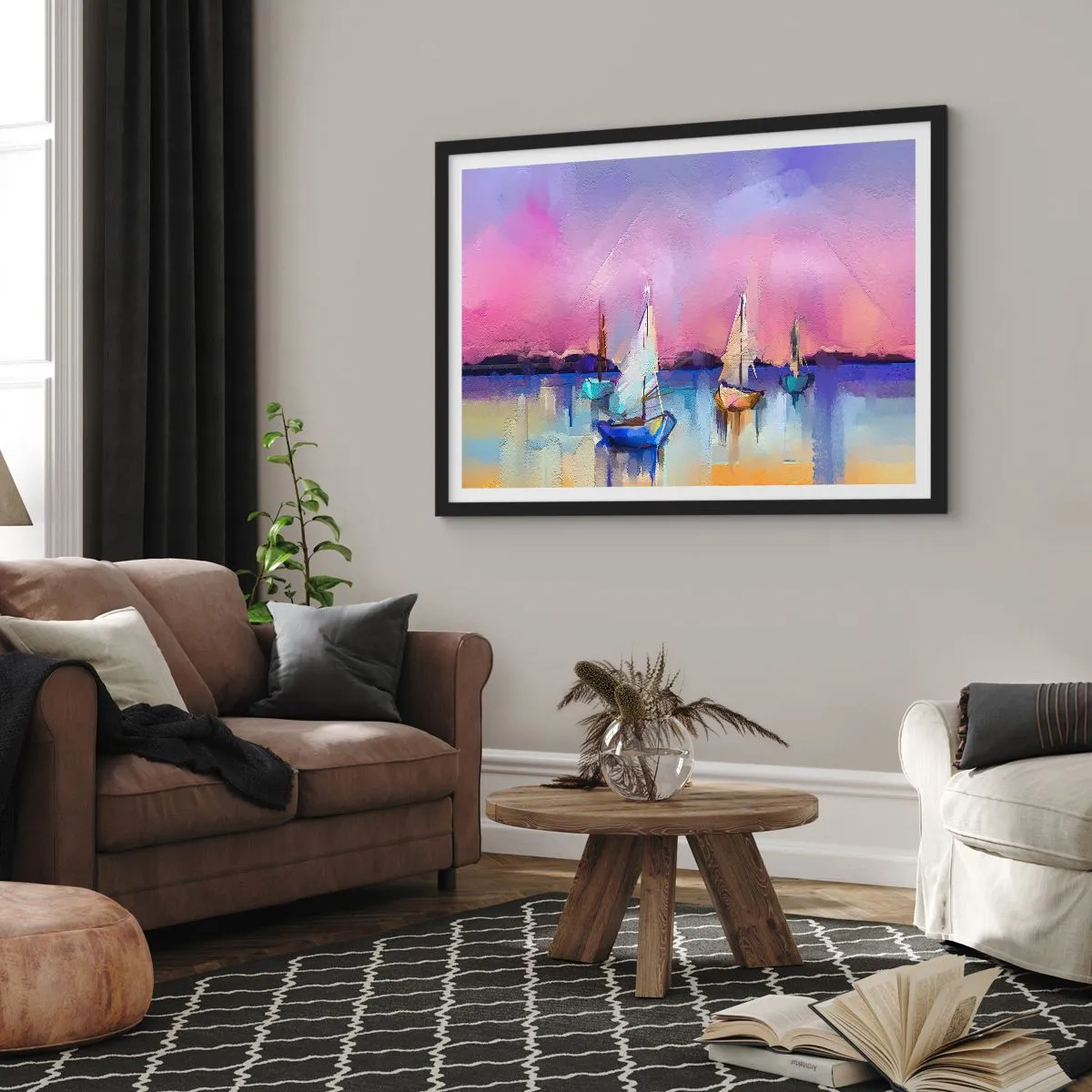 Poster în ramă neagră - Direcția: ape largi - 91x61 cm