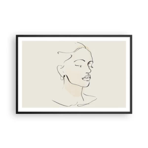 Poster în ramă neagră - Cu o linie sigură - 91x61 cm