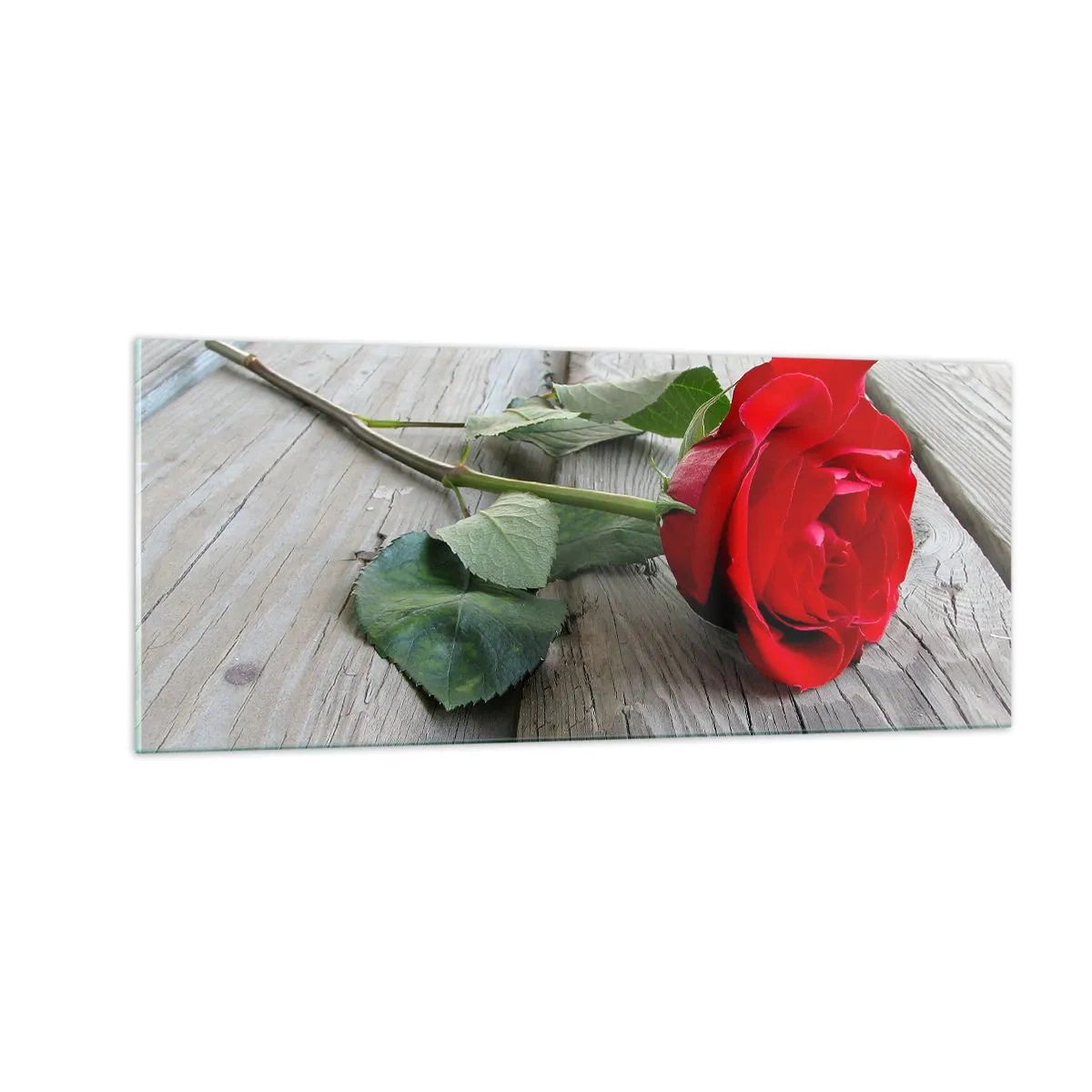 Tablou pe sticlă - Studiu în stacojiu - 100x40 cm