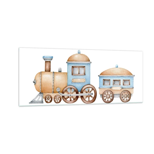 Tablou pe sticlă - Trenulețul din copilărie - 100x40 cm