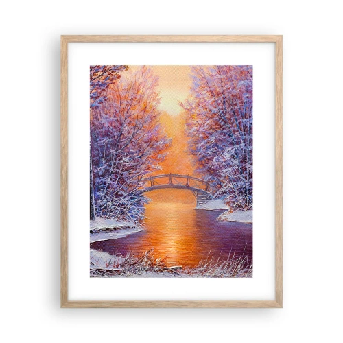 Poster în ramă de stejar deschis - Hai să ne întâlnim aici - 40x50 cm