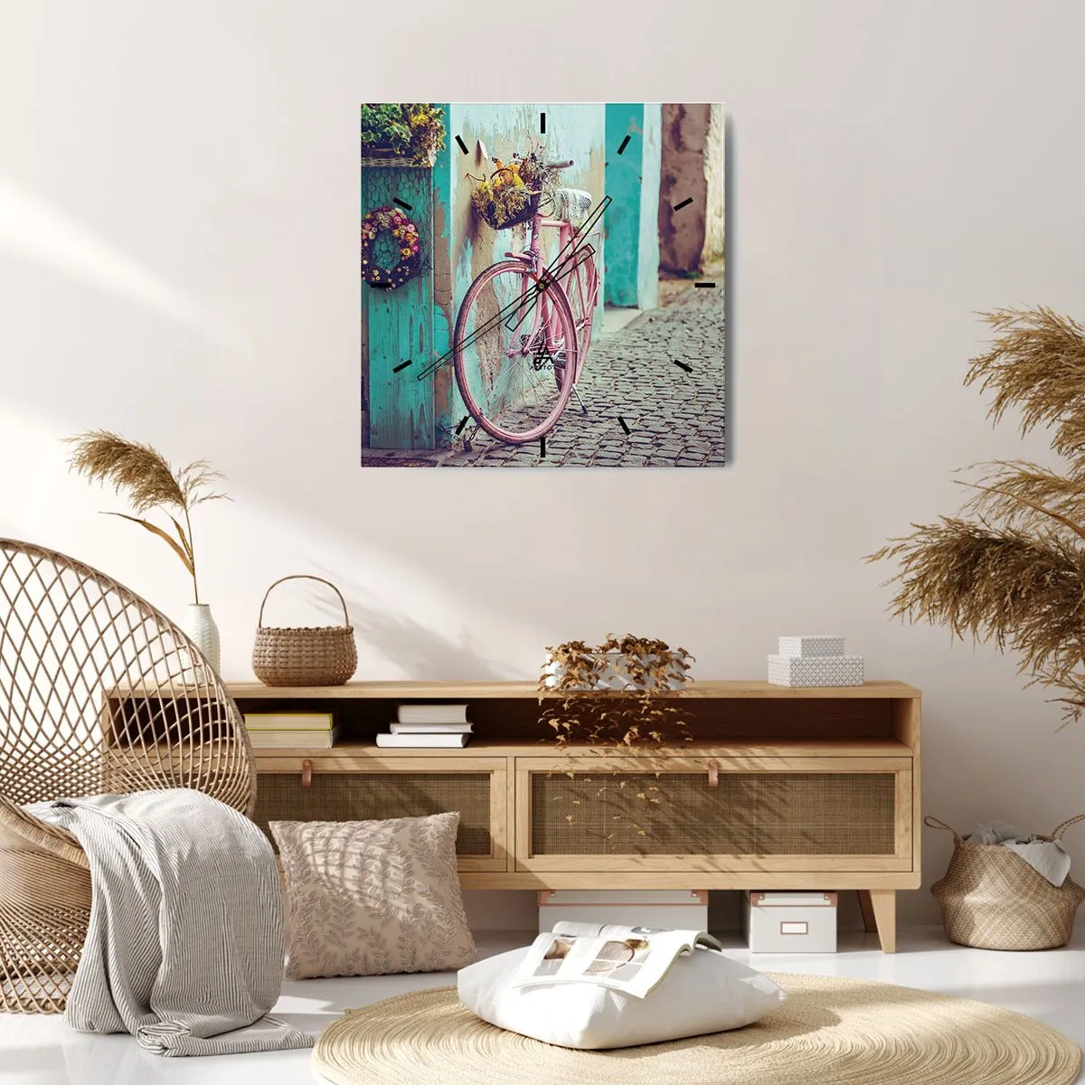 Ceas de perete - Ceas pe sticlă - Mă întorc imediat - 30x30 cm