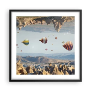 Poster în ramă neagră - Orice este posibil aici - 50x50 cm