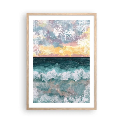 Poster în ramă de stejar deschis - Apă, lumină, aer - 50x70 cm