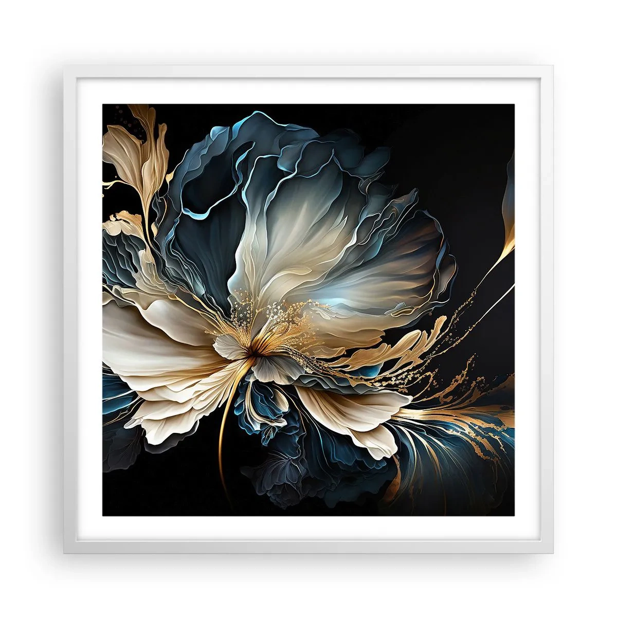 Poster în ramă albă - Povestea unei flori de iubire - 60x60 cm