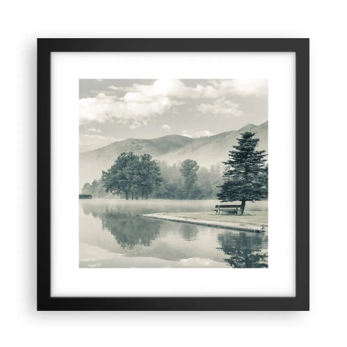 Poster în ramă neagră - Lacul încă doarme - 30x30 cm