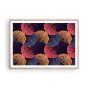 Poster în ramă de stejar deschis - Într-un ritm de cerc - 100x70 cm